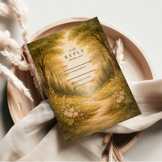 Enchanted Forest Path Wedding 出欠カード