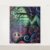 Enchanted Forest Path with Glowing Lanterns タペストリー (正面)