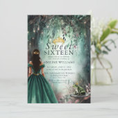 Enchanted Forest Princess Frog Fairytale Sweet 16 招待状 (スタンド正面)