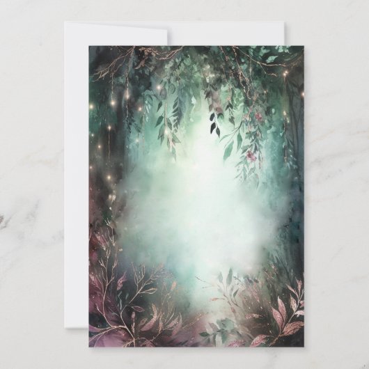 Enchanted Forest Princess Frog Fairytale Sweet 16 招待状 (裏面)