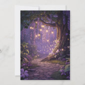 Enchanted Forest Purple Woodland Baby Shower  招待状 (裏面)