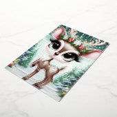 Enchanted Forest Reindeer Princess 箔招待状 (回転した状態)