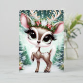 Enchanted Forest Reindeer Princess 箔招待状 (立ち正面)