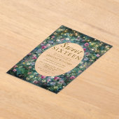 Enchanted Forest Roses Wild Woodland Sweet 16 アクリル招待状 (レイダウン)