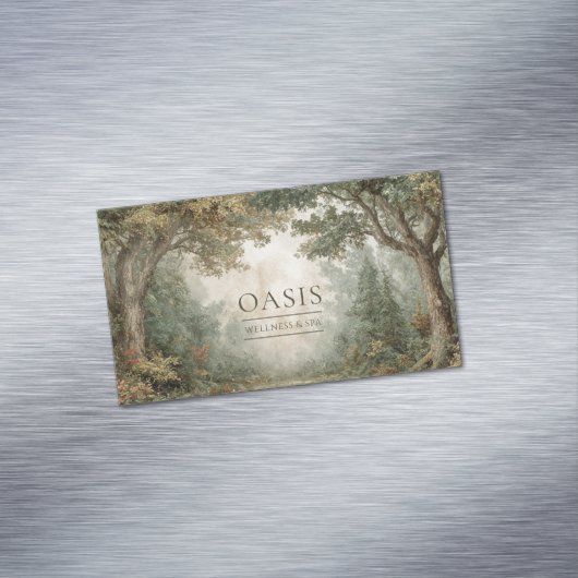 Enchanted Forest Rustic Painterly Landscape マグネット名刺 (インサイチュ)