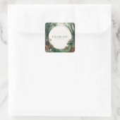 Enchanted Forest Rustic Trees Gold Glitter スクエアシール (バッグ)