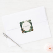 Enchanted Forest Rustic Trees Gold Glitter スクエアシール (封筒)