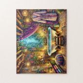 Enchanted Forest Spa Bath Candlelit Garden ジグソーパズル (縦)