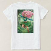 Enchanted Forest Sprint – Anime Fantasy Character Tシャツ (デザイン裏面)