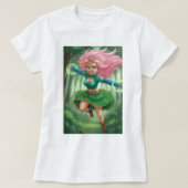 Enchanted Forest Sprint – Anime Fantasy Character  Tシャツ (デザイン正面)