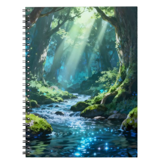 Enchanted Forest Stream Spiral Notebook ノートブック (正面)
