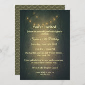 Enchanted Forest String Lights Adult Birthday  招待状 (正面/裏面)