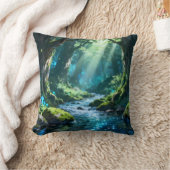 Enchanted Forest Throw Pillow クッション (ブランケット)