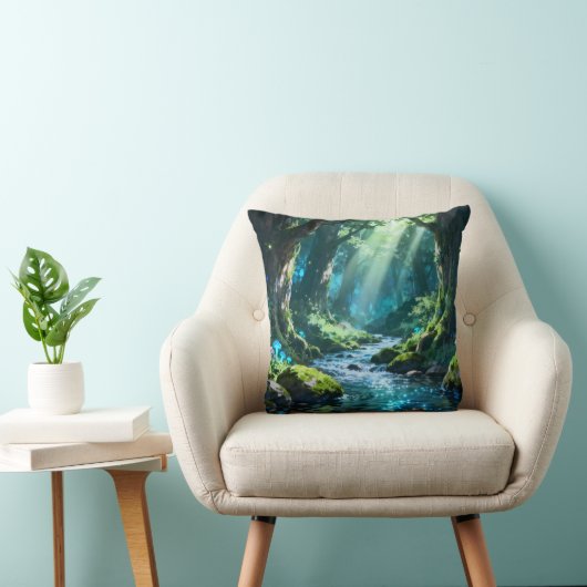 Enchanted Forest Throw Pillow クッション (椅子)