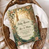 Enchanted Forest Twins Baby Shower 招待状