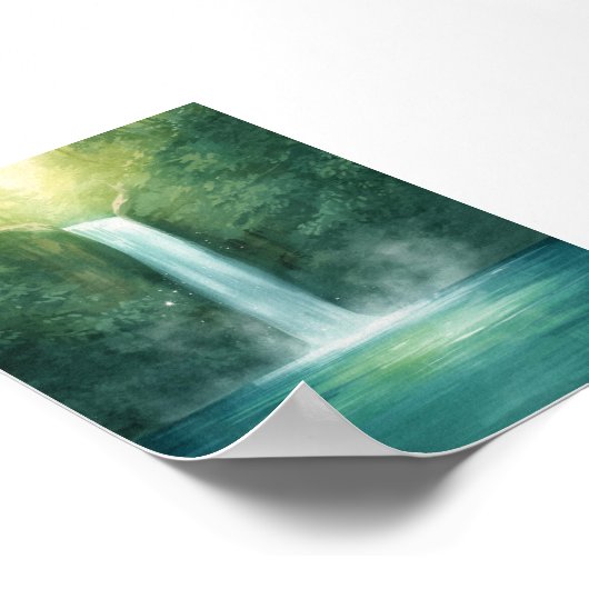 Enchanted Forest Waterfall Poster ポスター (角)