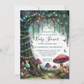 Enchanted Forest Whimsical Mushrooms Baby Shower 招待状 (正面)