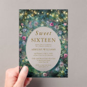 Enchanted Forest Wild Roses Woodland Sweet 16 アクリル招待状 (インサイチュ (ポータブル))