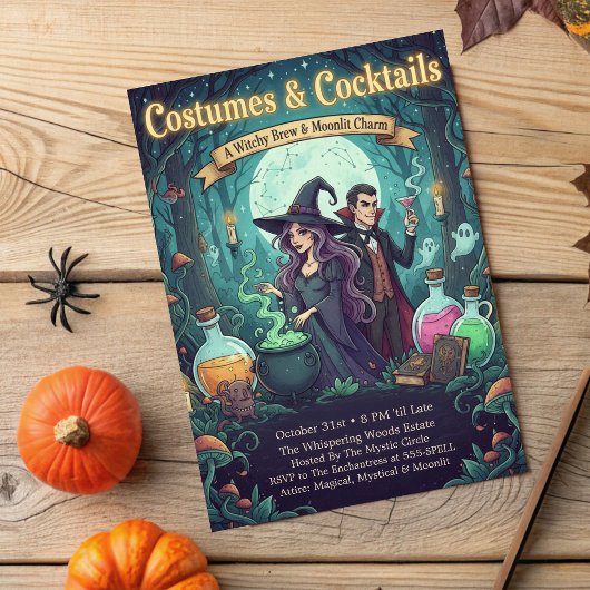 Enchanted Forest Witchy Brew Costumes & Cocktails  招待状