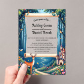 Enchanted Forest Woodland Castle Fairytale Wedding アクリル招待状 (インサイチュ (ポータブル))