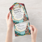 Enchanted Forest Woodland Castle Fairytale Wedding オールインワン招待状 (貼ってはがせる)