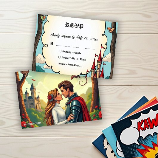 Enchanted Forest Woodland Castle Fairytale Wedding 出欠カード