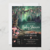 Enchanted Forest Woodland Mushrooms Baby Shower 招待状 (正面)