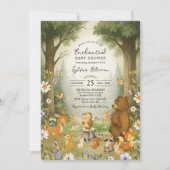 Enchanted Forest Woodland Storybook Baby Shower 招待状 (正面)