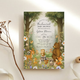 Enchanted Forest Woodland Storybook Baby Shower 招待状
