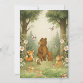 Enchanted Forest Woodland Wild One 1st Birthday 招待状 (裏面)