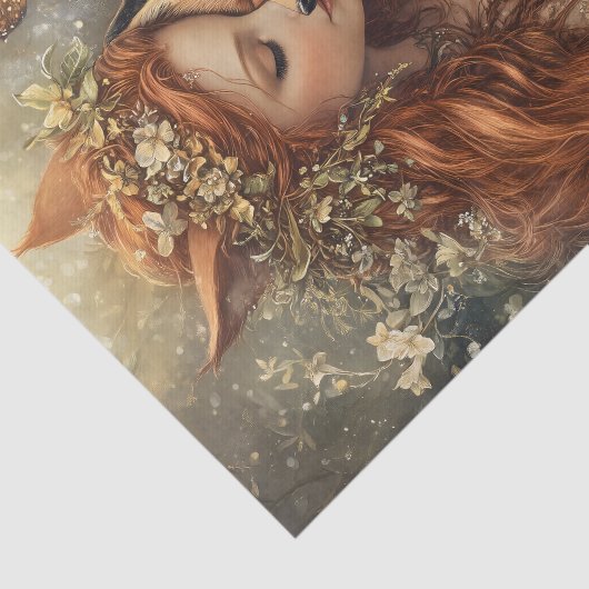 Enchanted Fox Fairy With Butterfly Decoupage 薄葉紙 (詳細)