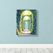Enchanted Garden | Floral Archway Painting キャンバスプリント (インサイチュ (ウッドフロア))