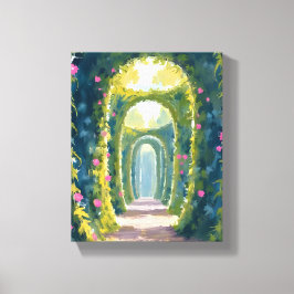 Enchanted Garden | Floral Archway Painting キャンバスプリント