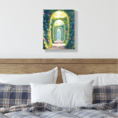 Enchanted Garden | Floral Archway Painting キャンバスプリント (インサイチュ (寝室))