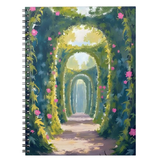 Enchanted Garden | Floral Archway Painting ノートブック (正面)