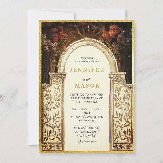 Enchanted Garden Gate Wedding Invitation 招待状 (正面)