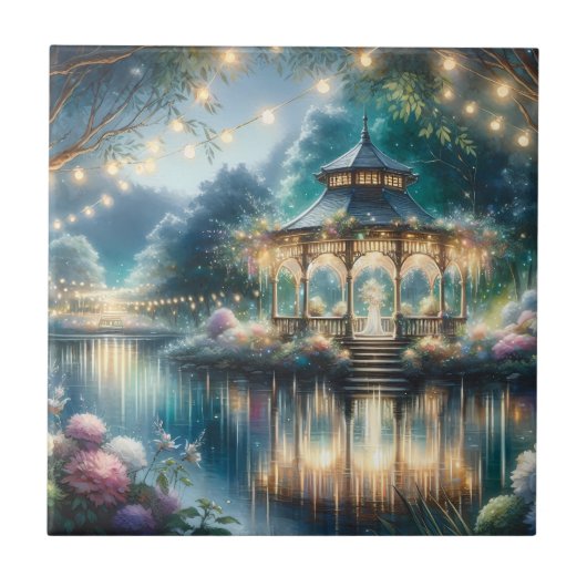 Enchanted Garden Gazebo Twilight Reflection タイル (正面)