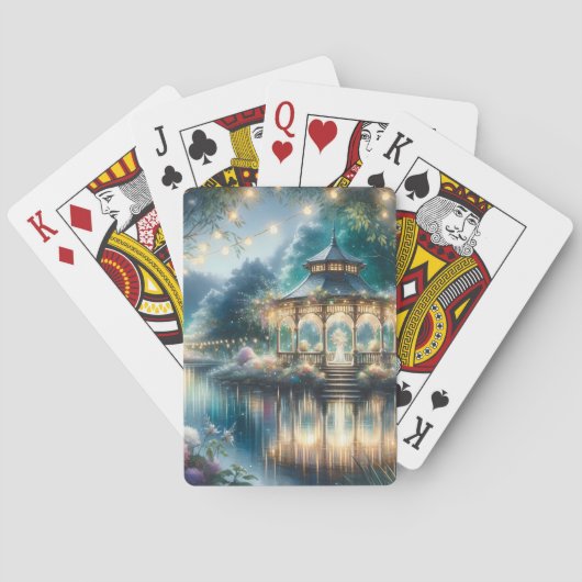 Enchanted Garden Gazebo Twilight Reflection トランプ (裏面)