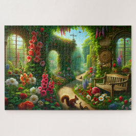 Enchanted Garden Path Lush Floral Scenery ジグソーパズル