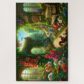 Enchanted Garden Path Lush Floral Scenery ジグソーパズル (縦)