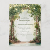 Enchanted Garden String Lights Wedding Invitation  インビテーションポストカード (正面)