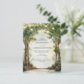 Enchanted Garden String Lights Wedding Invitation  インビテーションポストカード (スタンド正面)