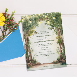 Enchanted Garden String Lights Wedding Invitation  インビテーションポストカード
