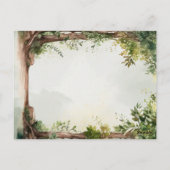 Enchanted Garden String Lights Wedding Thank You ポストカード (裏面)