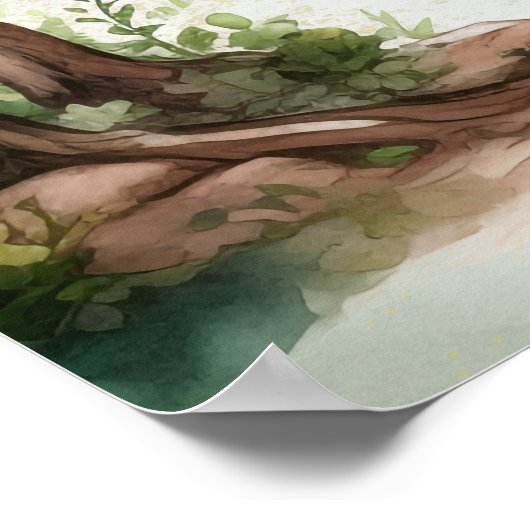 Enchanted Garden String Lights Wedding Welcome ポスター (角)