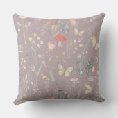Enchanted Garden Wildflower Butterfly Whimsical クッション (裏面)