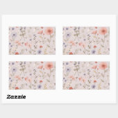 Enchanted Garden Wildflower Butterfly Whimsical 長方形シール (シート)