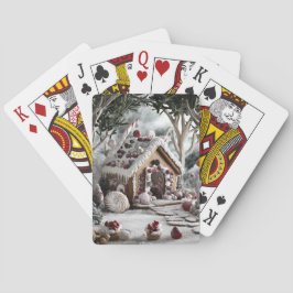 Enchanted Gingerbread Cottage Winter Playing Cards トランプ