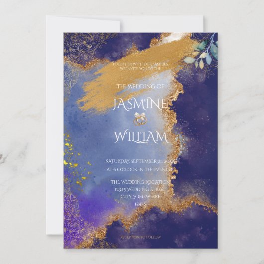 Enchanted Gothic Floral Wedding Invitation 招待状 (正面)