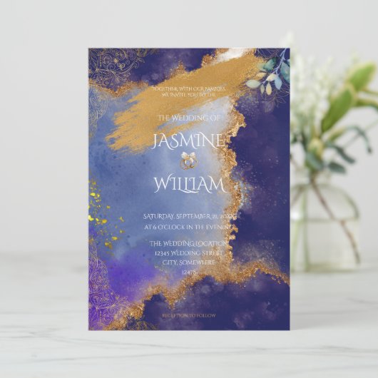 Enchanted Gothic Floral Wedding Invitation 招待状 (スタンド正面)